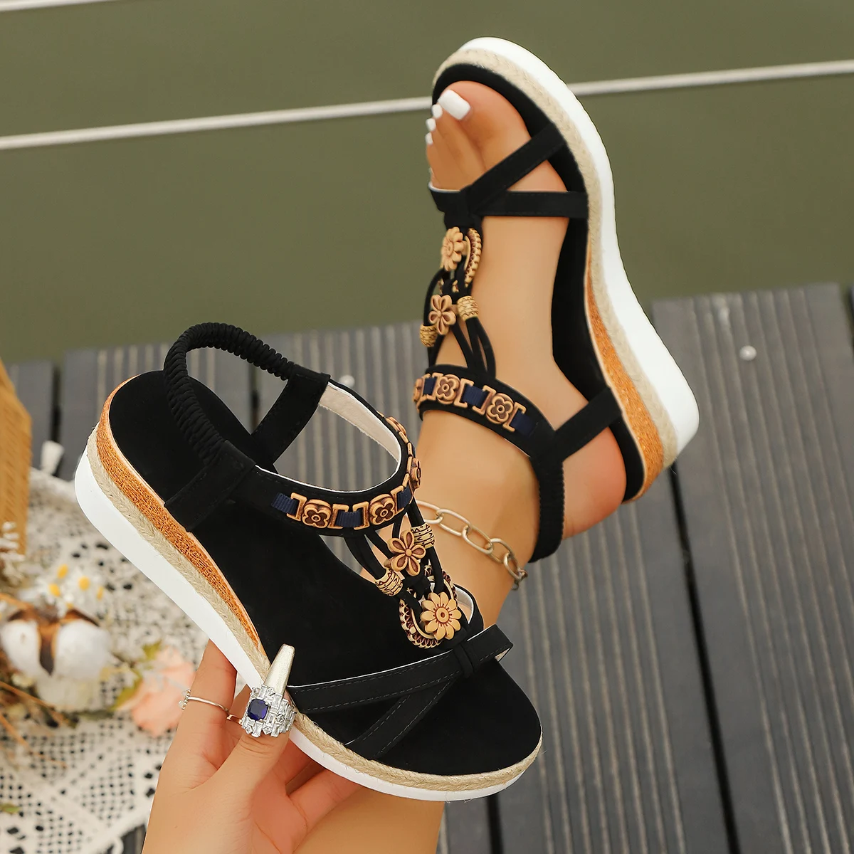 Water Shoes - Vrouwen Wig Sandalen Zomer 2024 Gevlochten