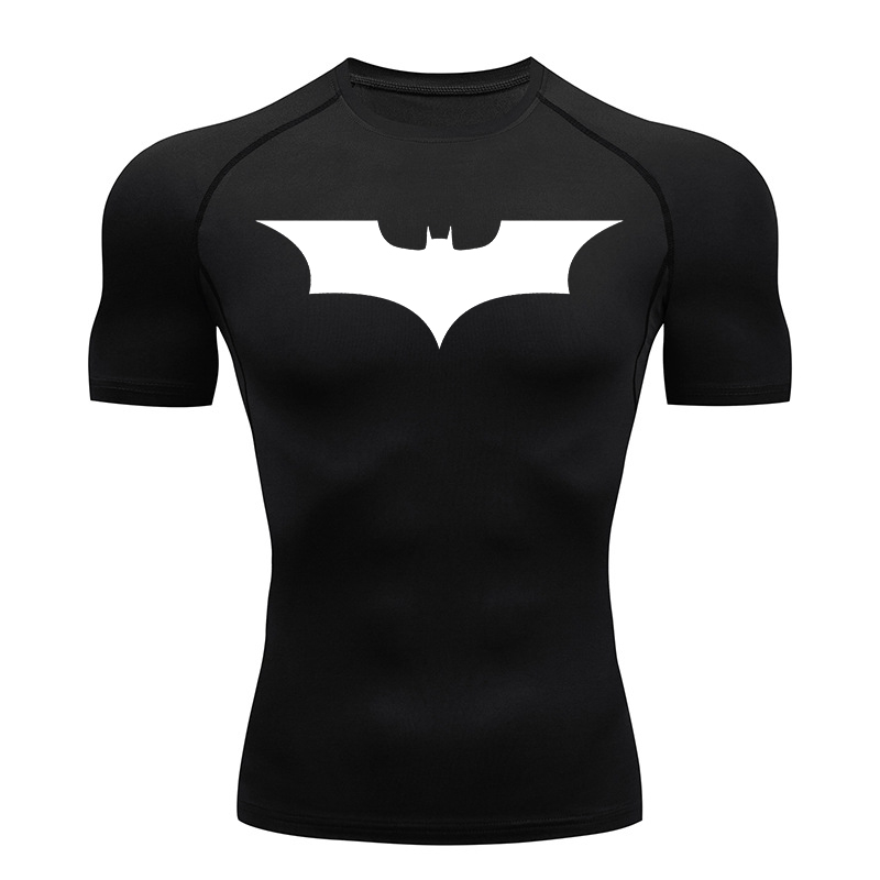 Rash Guard - Compressieshirts met vleermuisprint voor heren Zomer